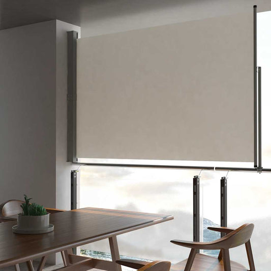 Terasová zatahovací boční markýza 160 x 300 cm krémová