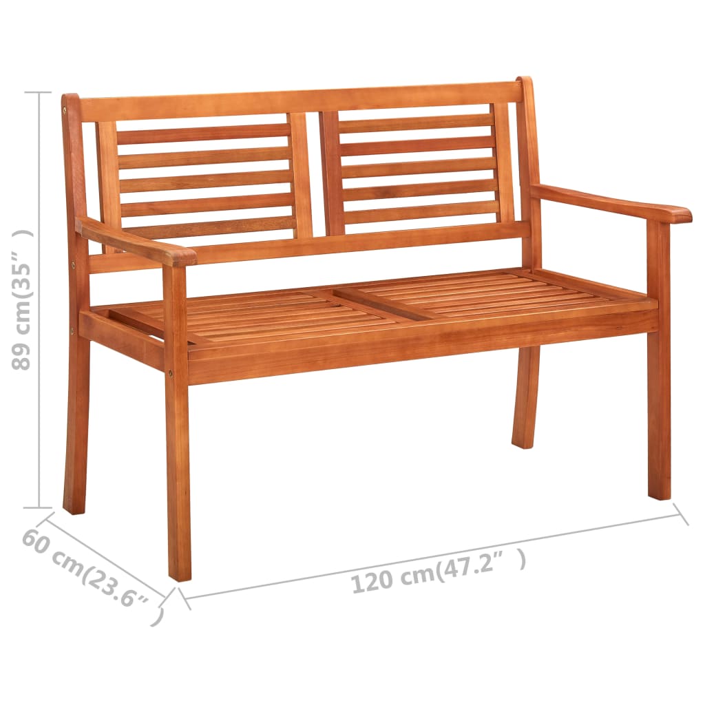 2místná zahradní lavice 120 cm masivní eukalyptus