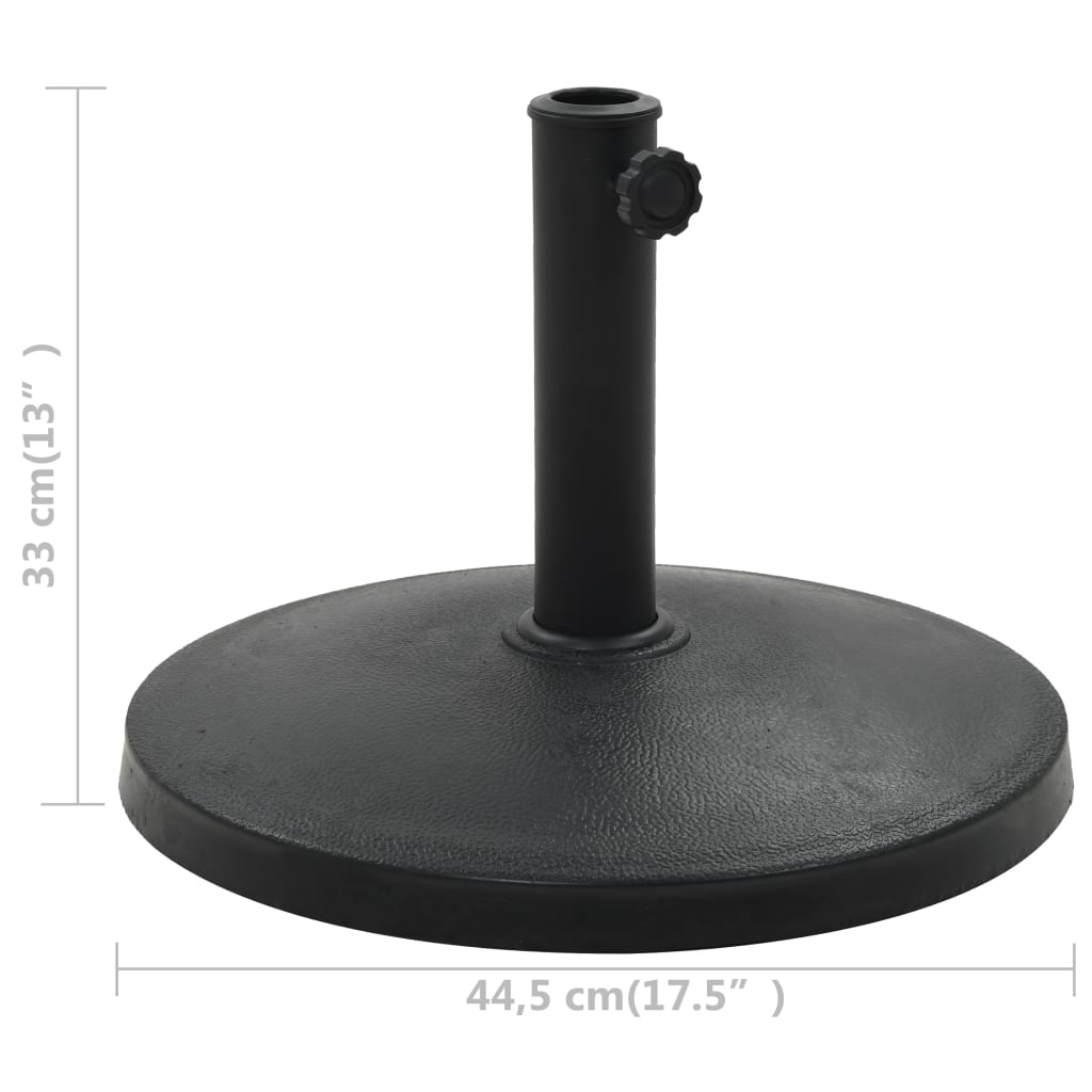 Stojan na slunečník kulatý černý 10 kg polyresin