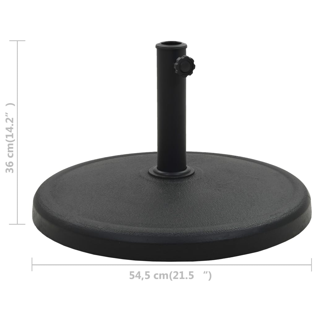 Stojan na slunečník kulatý černý 19 kg polyresin