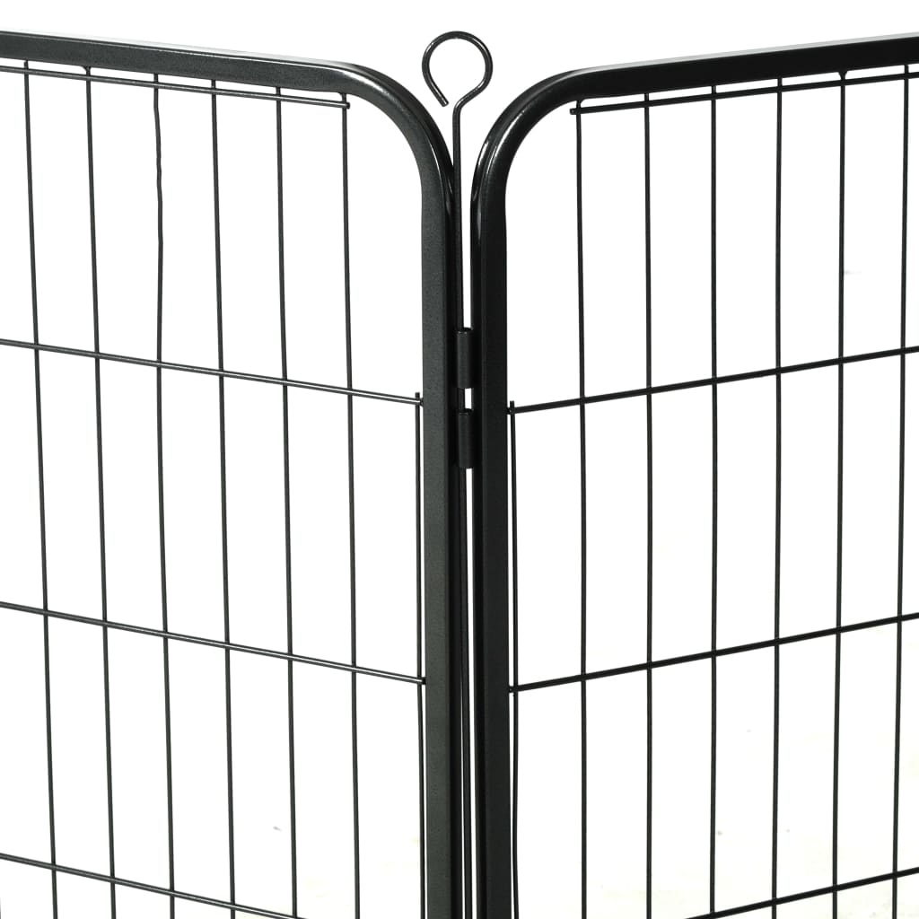Ohrádka pro psy 16 panelů ocelová 60 x 80 cm černá