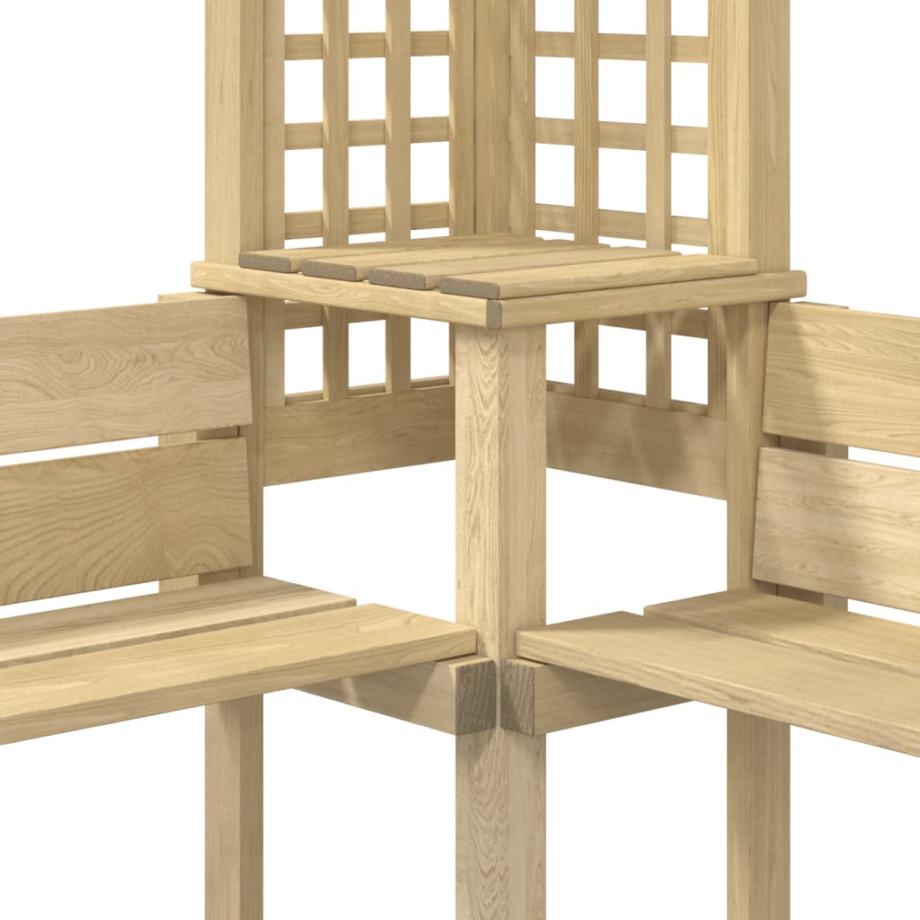 Rohová pergola s lavicí impregnovaná borovice