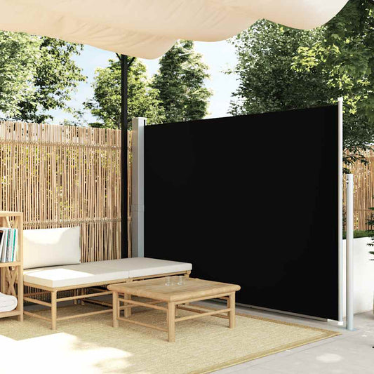 Zatahovací boční markýza / zástěna 160 x 500 cm černá