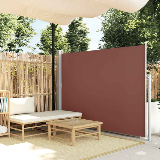 Zatahovací boční markýza / zástěna 160 x 500 cm hnědá