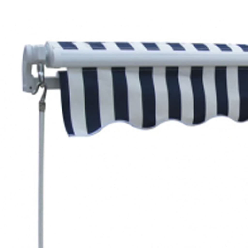 Skládací markýza na ruční ovládání 300 cm modro-bílá