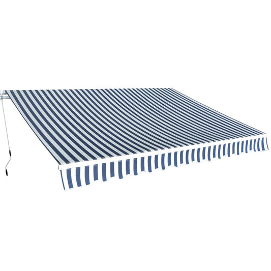Skládací markýza na ruční ovládání 350 cm modro-bílá
