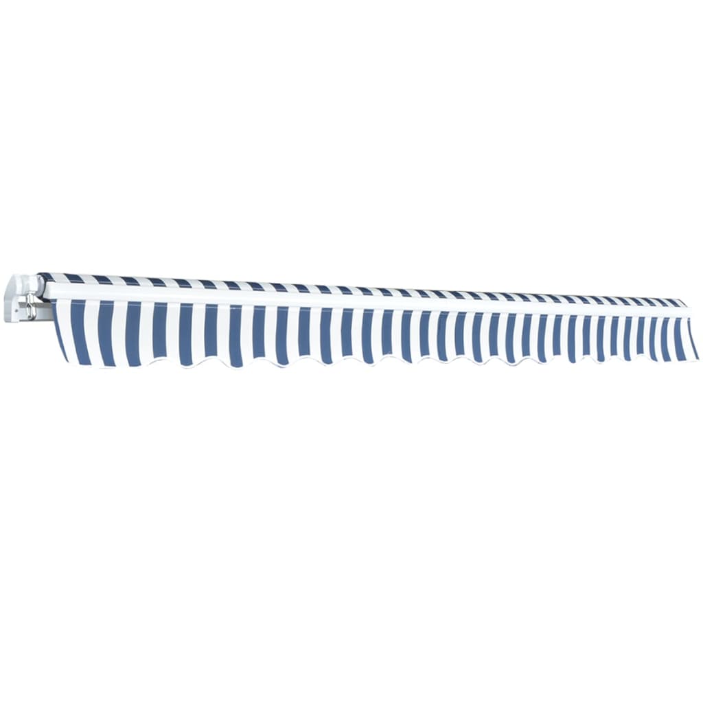 Skládací markýza na ruční ovládání 350 cm modro-bílá
