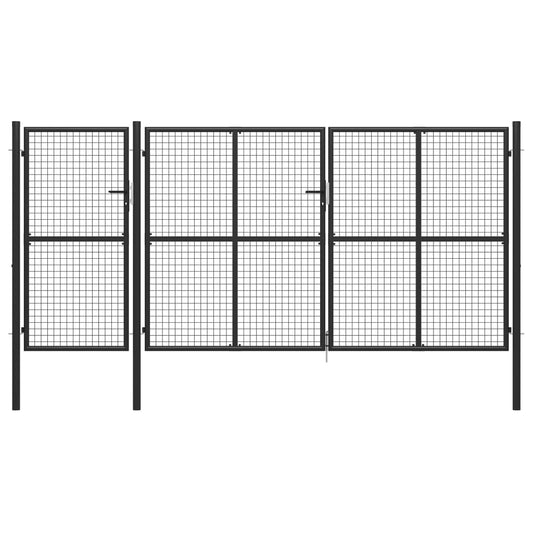 Zahradní brána ocel 400 x 150 cm antracitová