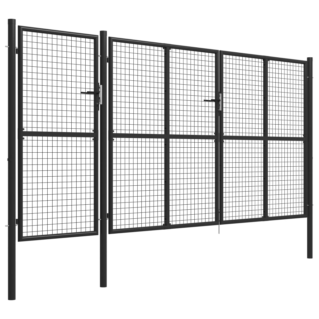 Zahradní brána ocel 400 x 150 cm antracitová