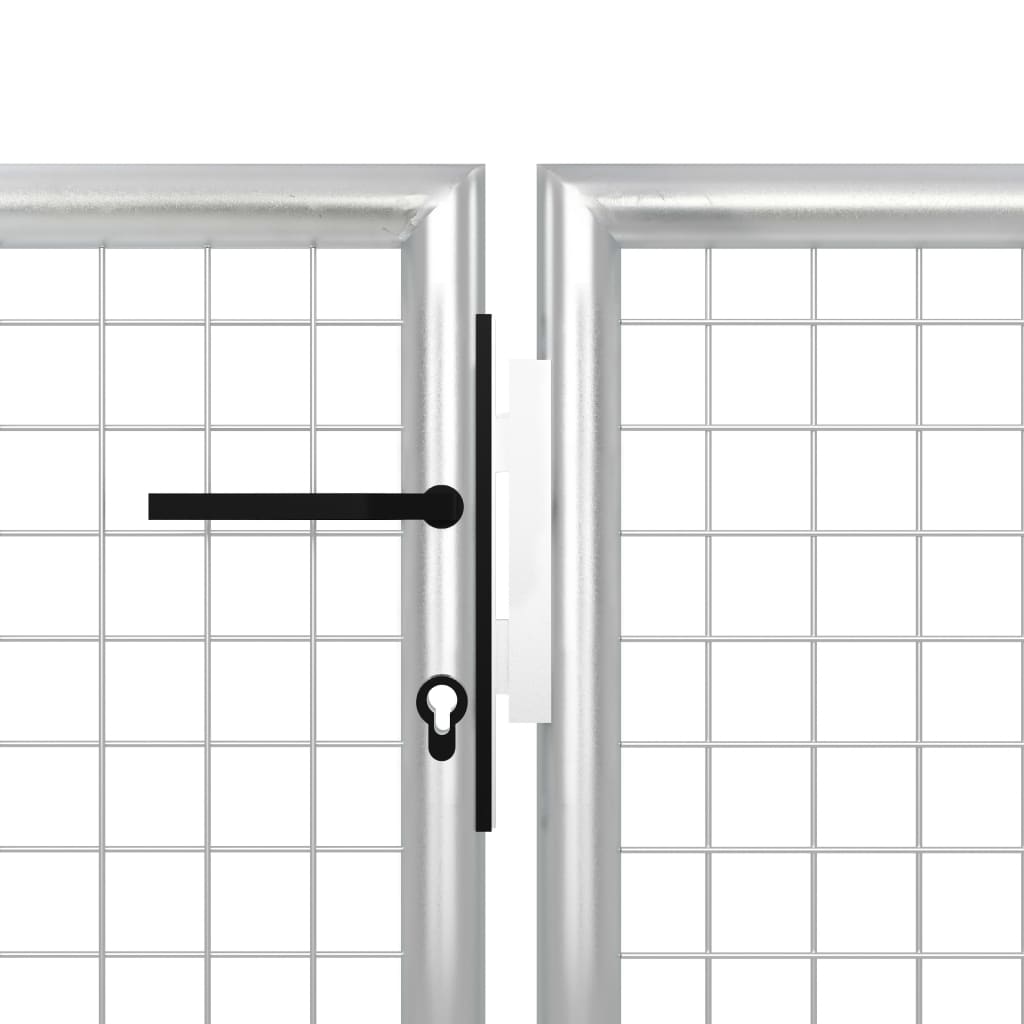 Zahradní plotová brána ocel 350 x 150 cm stříbrná