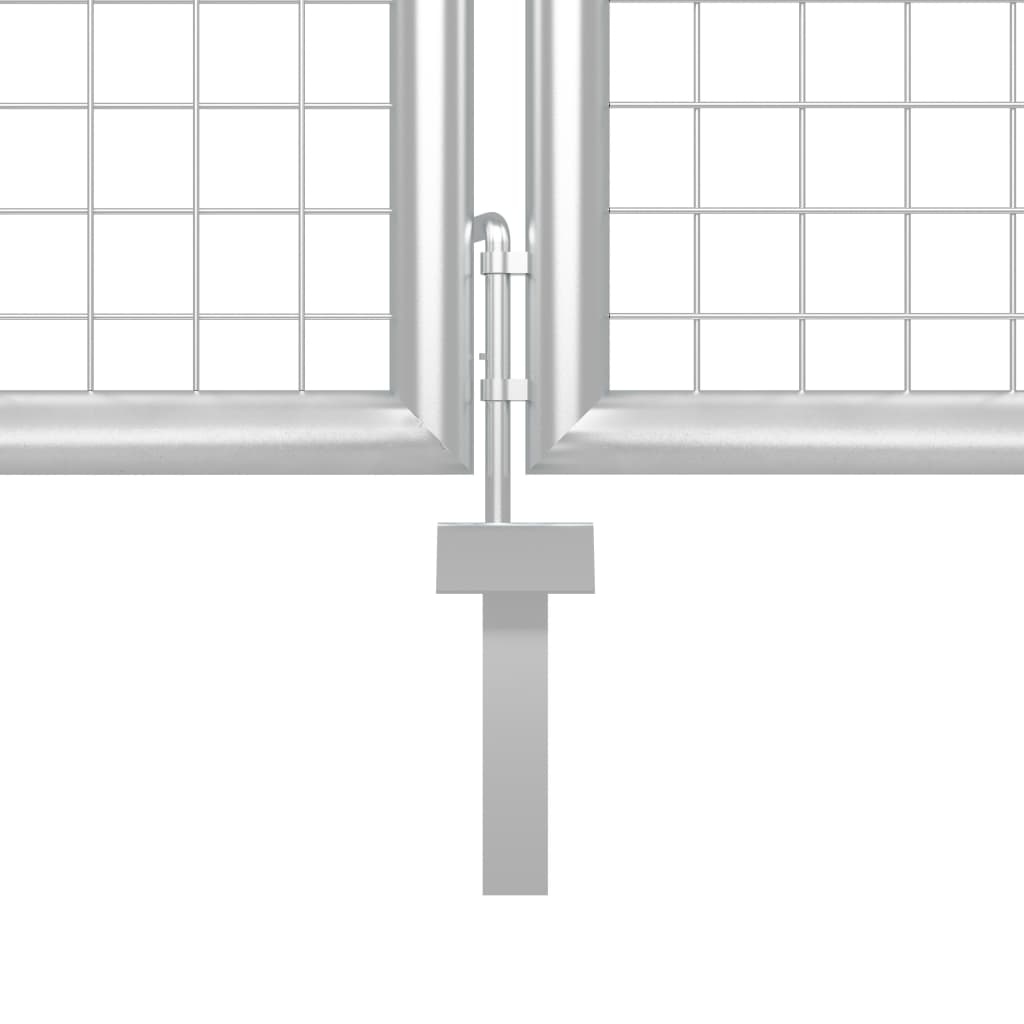Zahradní plotová brána ocel 350 x 150 cm stříbrná