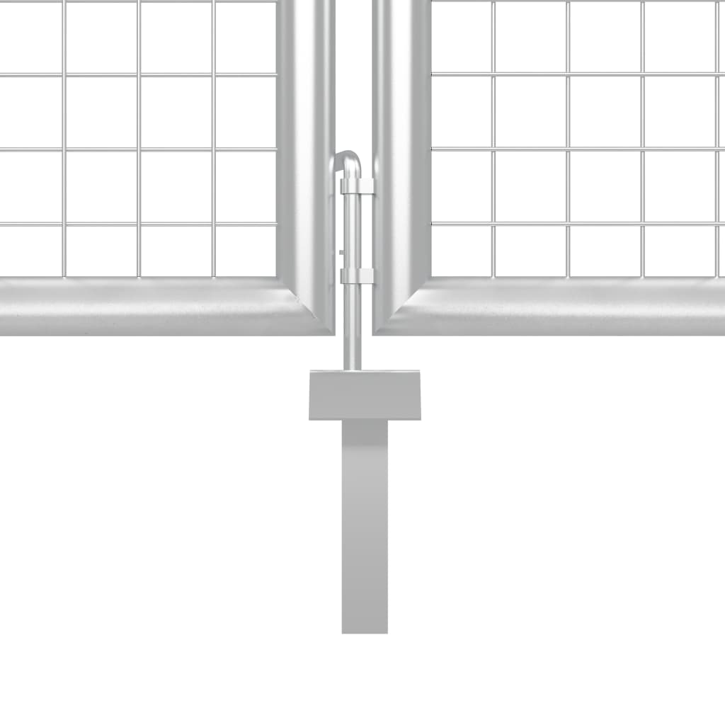 Zahradní brána ocel 400 x 150 cm stříbrná