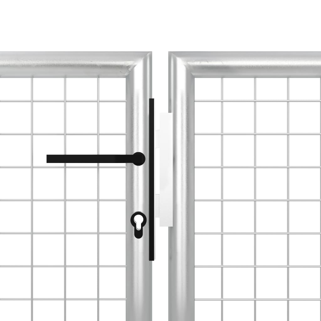 Zahradní brána ocel 400 x 150 cm stříbrná