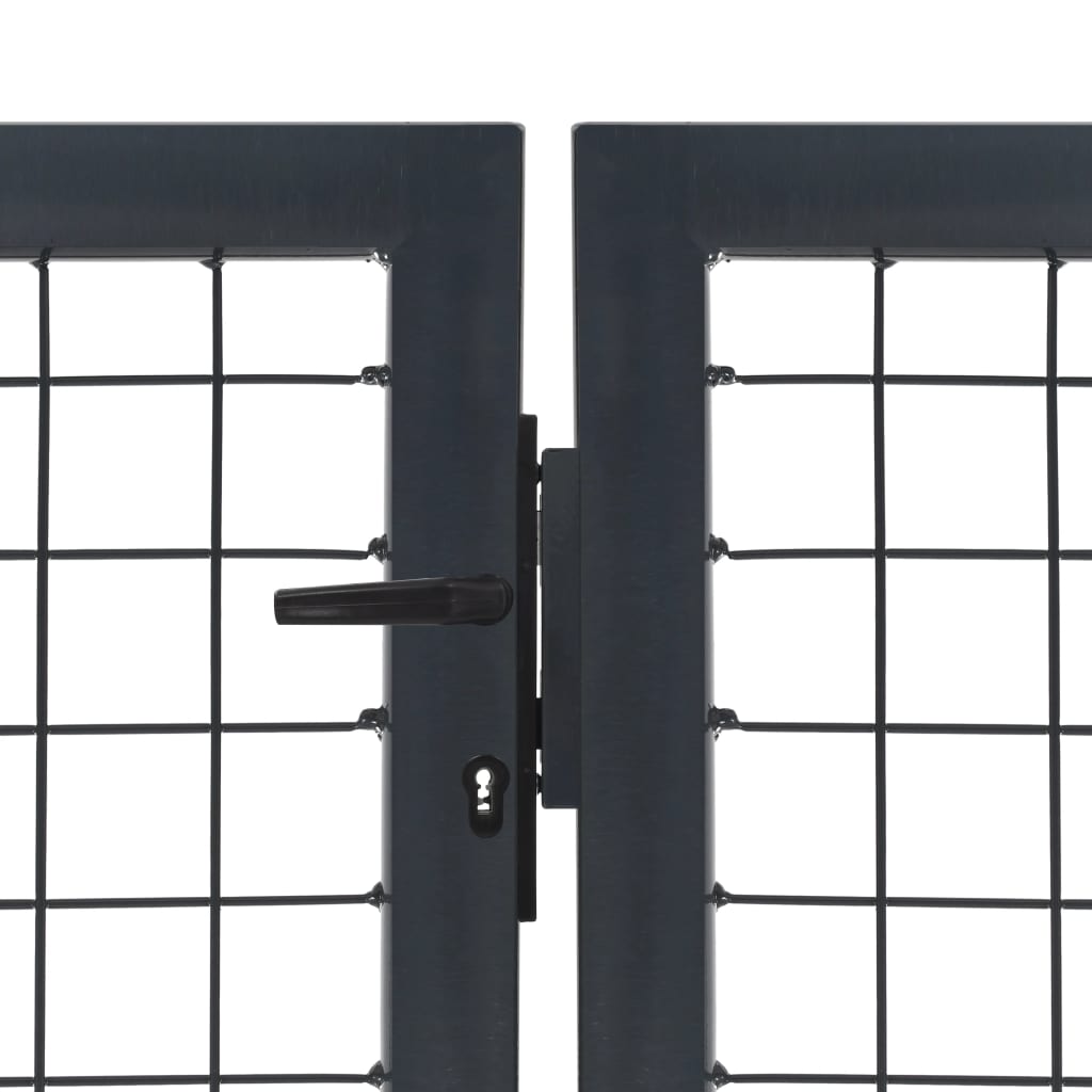 Zahradní brána se sloupky ocel 350 x 140 cm antracitová
