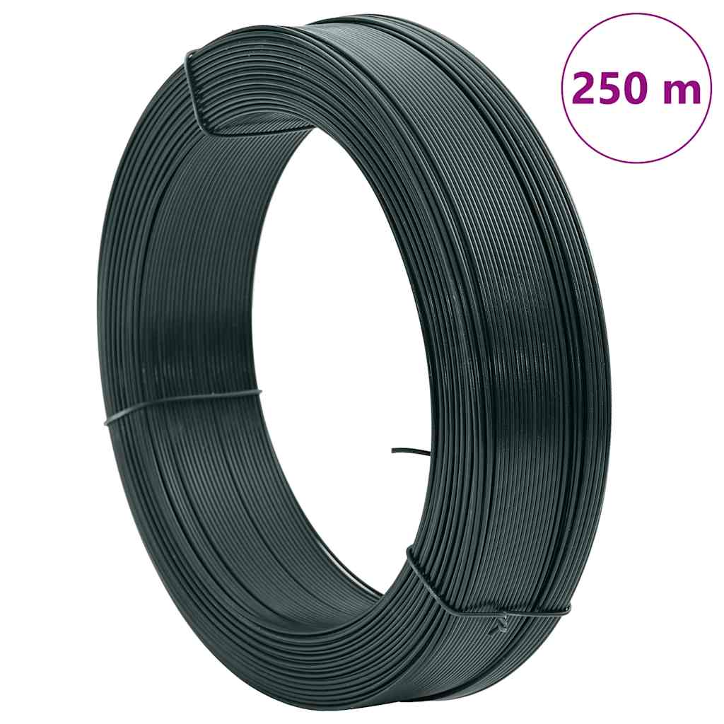 Plotový vyvazovací drát 250 m 0,9/1,4 mm ocelový černozelený