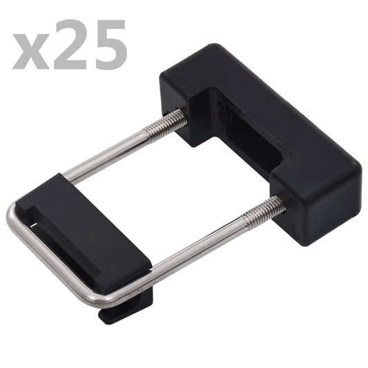 Spona ve tvaru U s plastem pro plotové sloupky 60x40 mm 25 sad