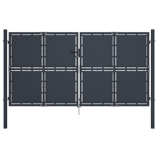 Zahradní brána ocel 300 x 125 cm antracitová