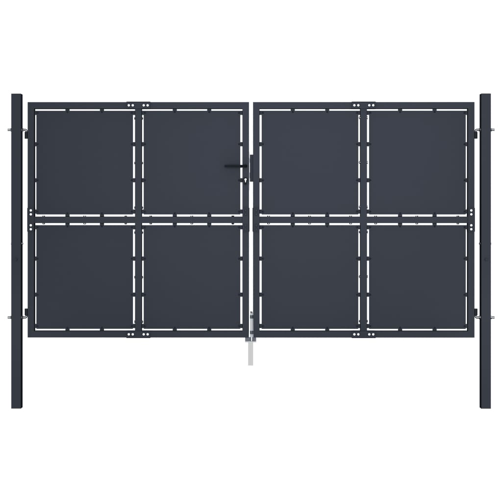 Zahradní brána ocel 300 x 150 cm antracitová