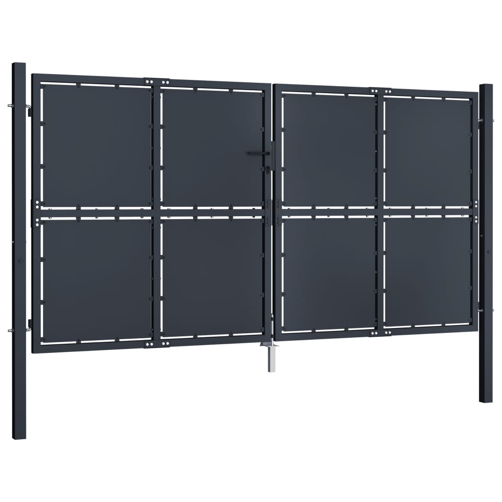 Zahradní brána ocel 300 x 150 cm antracitová