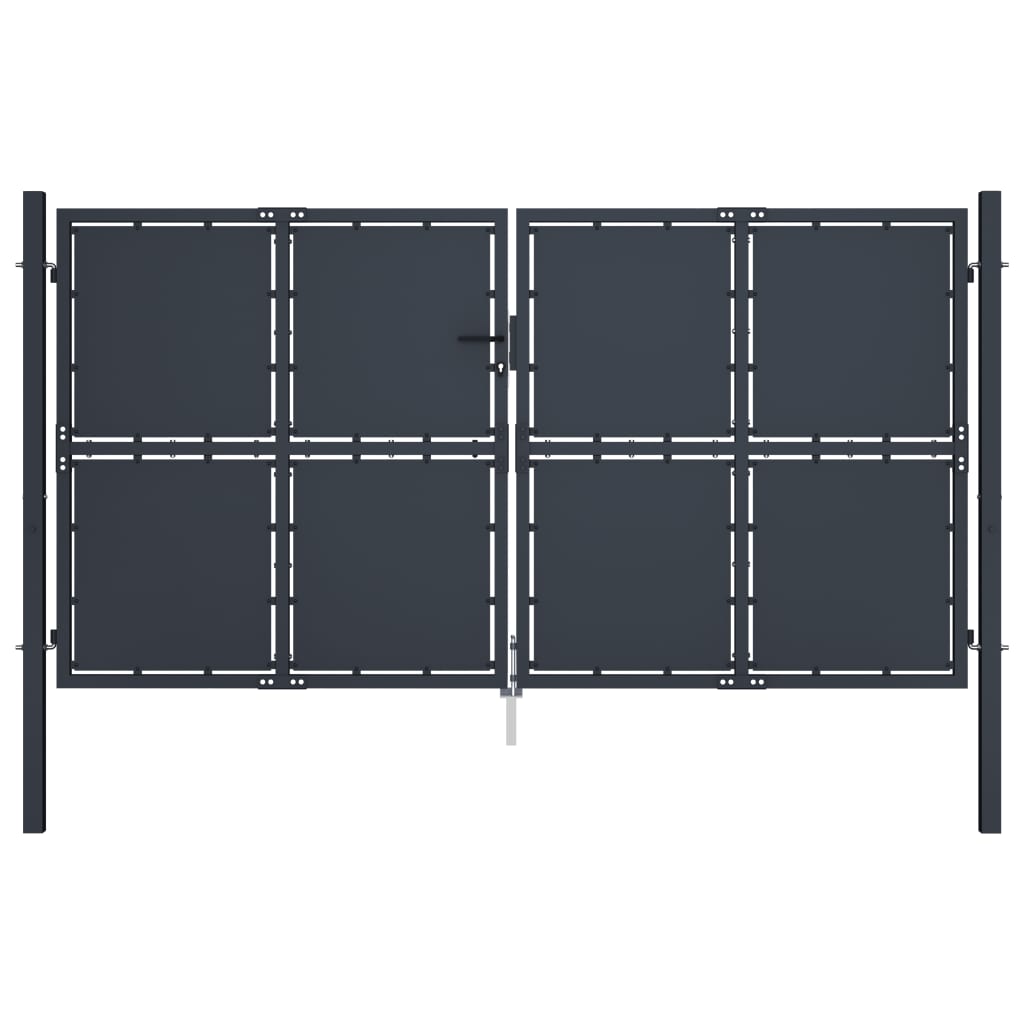 Zahradní brána ocel 300 x 175 cm antracitová