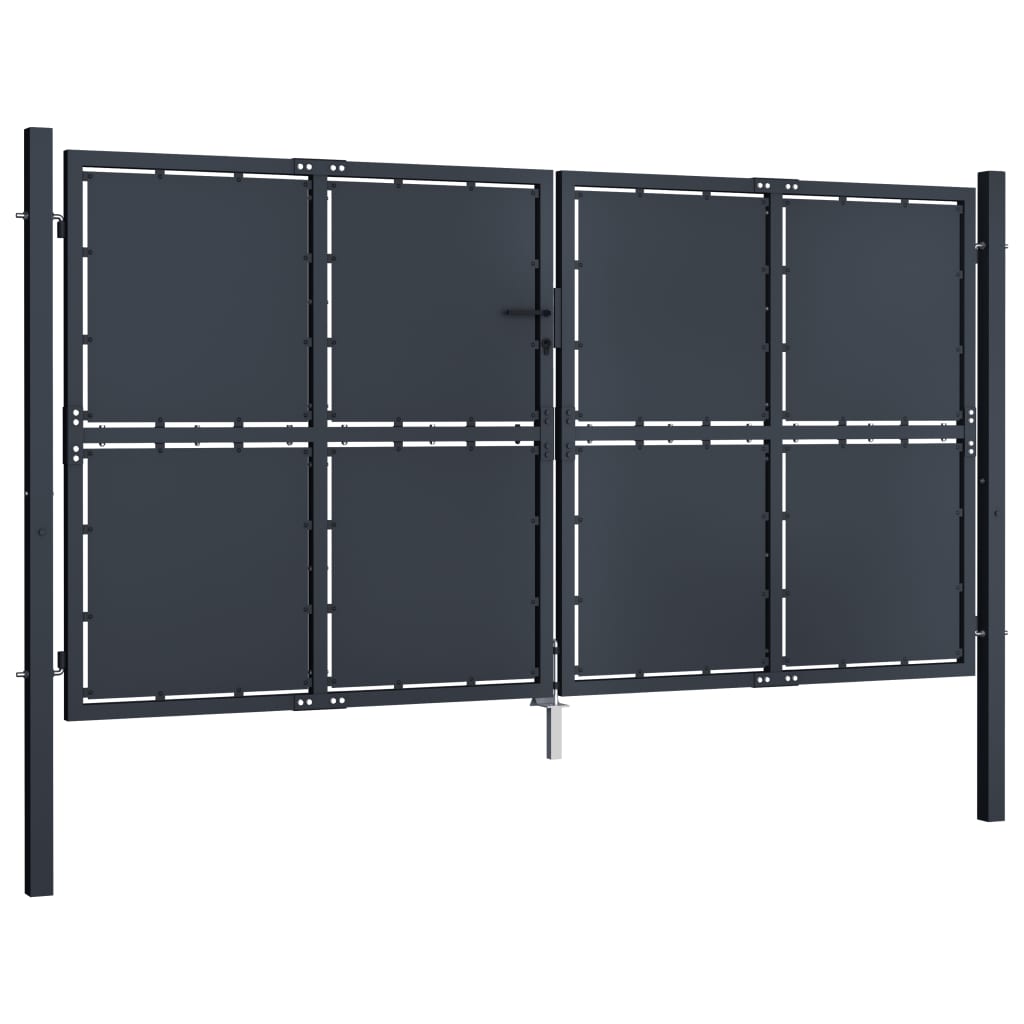 Zahradní brána ocel 300 x 175 cm antracitová