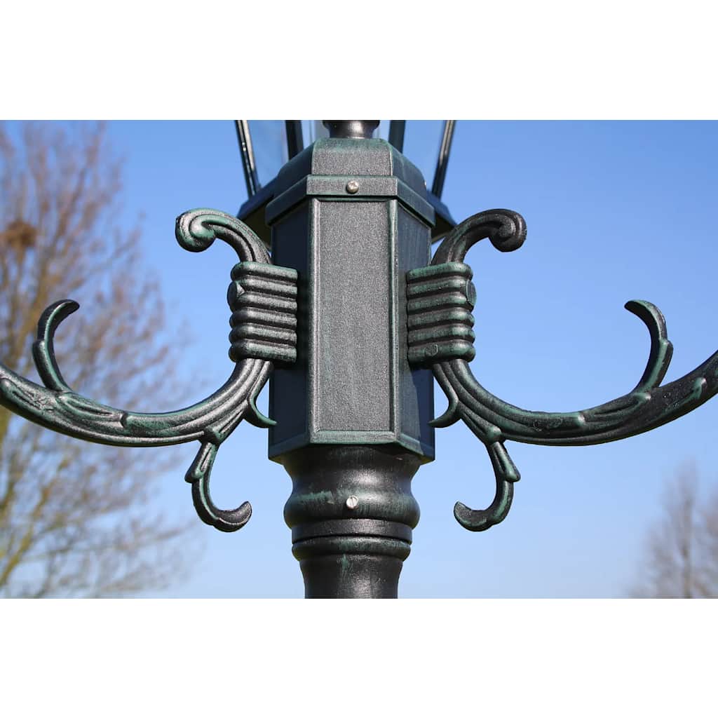 Zahradní lampa Brighton se 3 rameny, 230 cm, tmavě zelená / černá