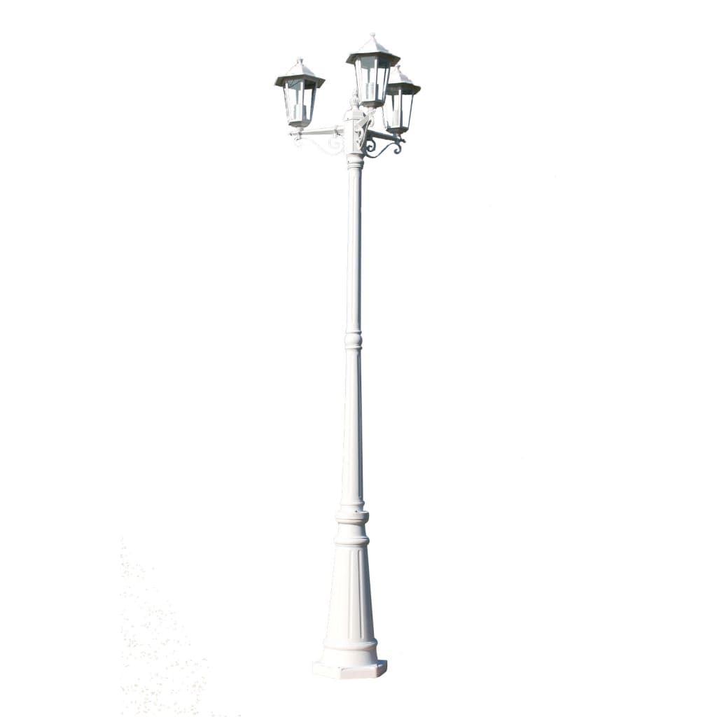 Zahradní lampa Kingston, kandelábr se 3 rameny 215 cm, bílý