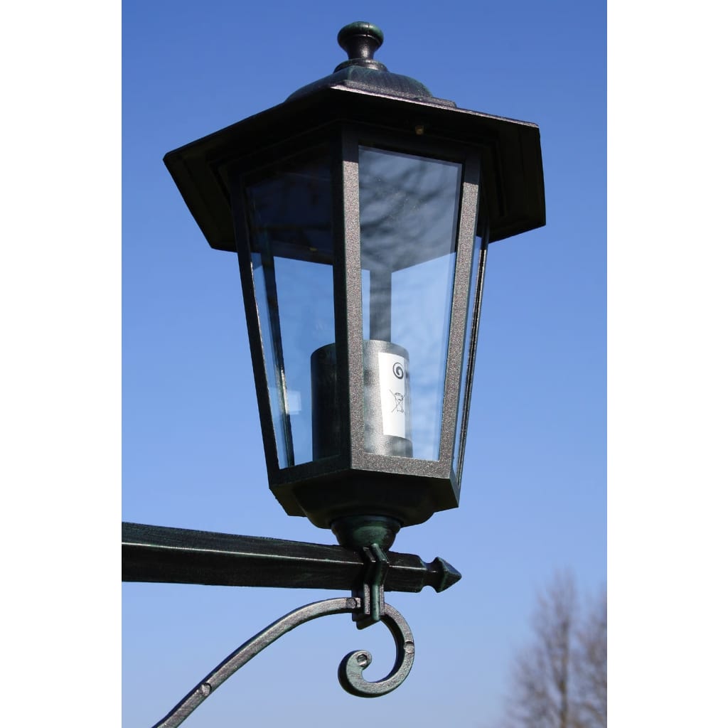 Zahradní lampa vysoká 3 ramena 215 cm tmavě zelená/černá hliník