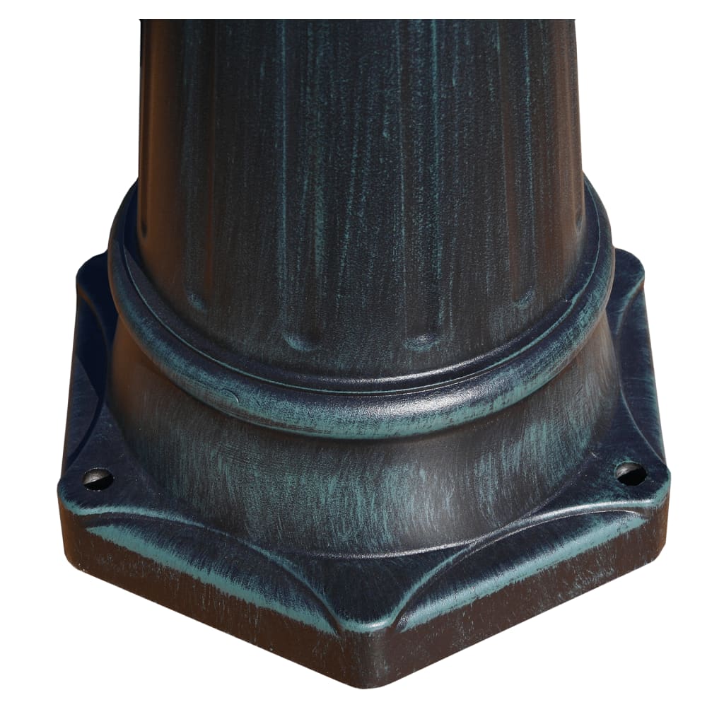 Zahradní lampa vysoká 3 ramena 215 cm tmavě zelená/černá hliník