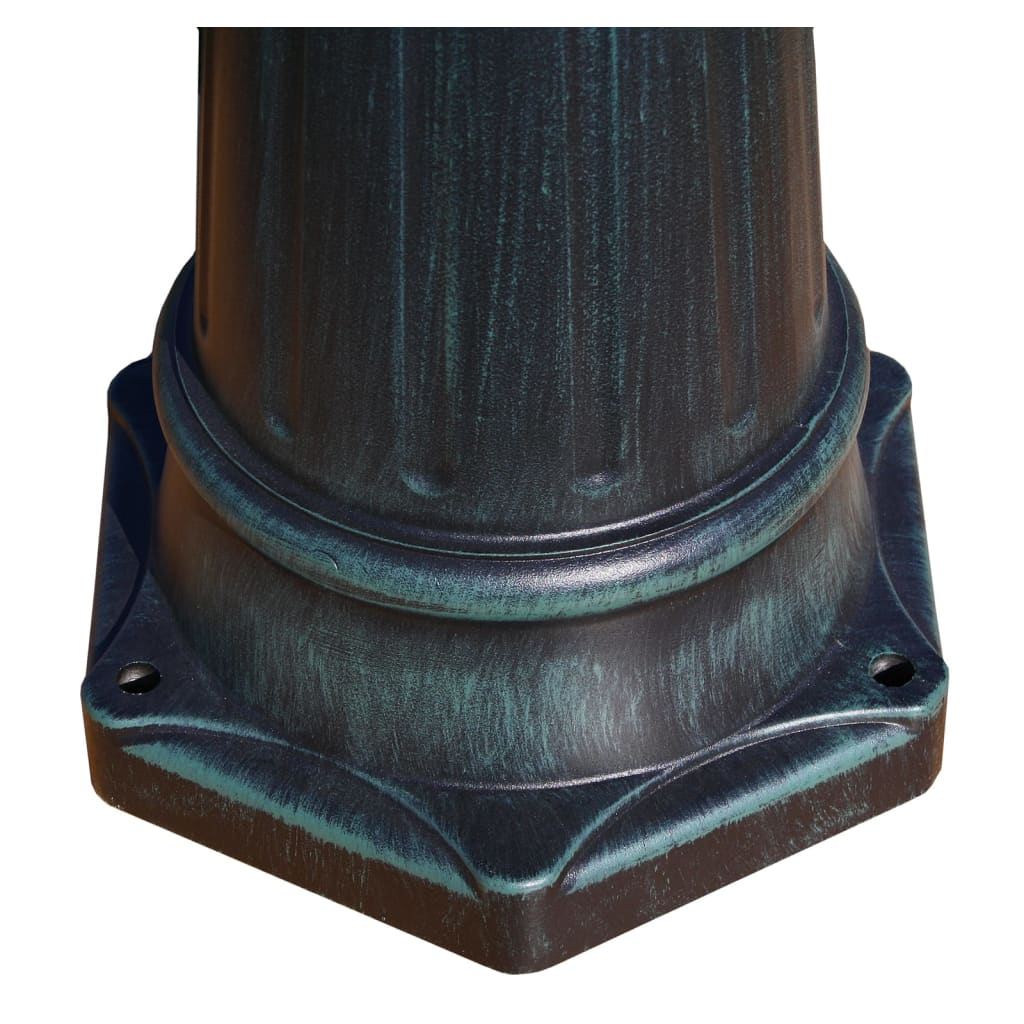 Zahradní lampa vysoká 2 ramena 215 cm tmavě zelená/černá hliník