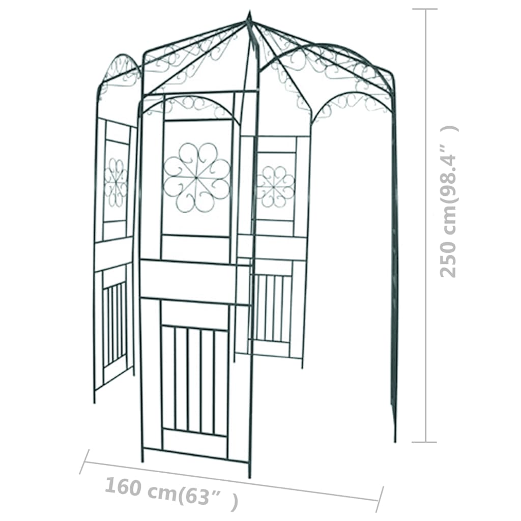 Zahradní oblouk 250 cm tmavě zelený