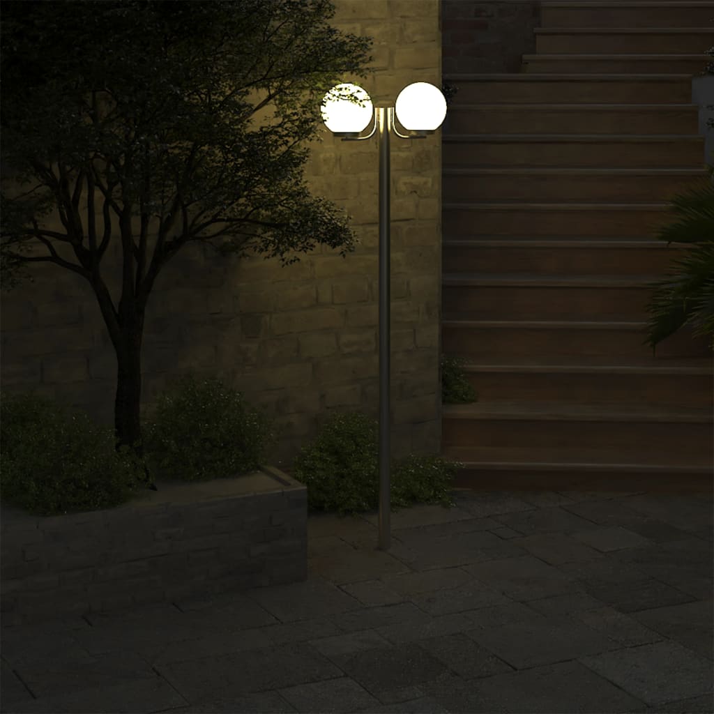 Vysoká zahradní lampa se 2 svítidly 220 cm