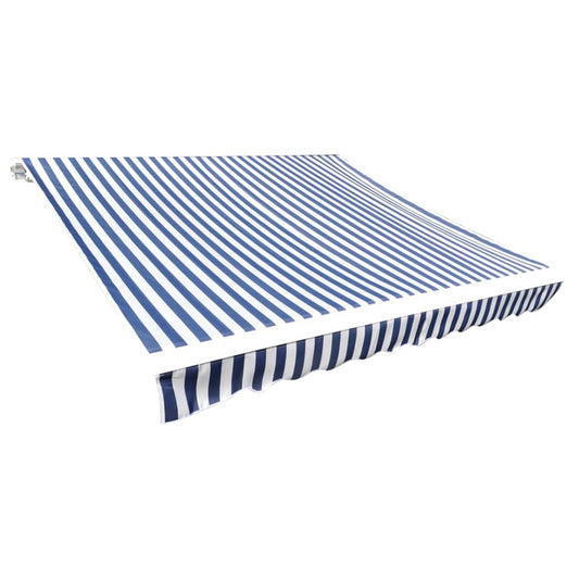 Plachta na markýzu plátěná modro-bílá 4 x 3 m (bez rámu)