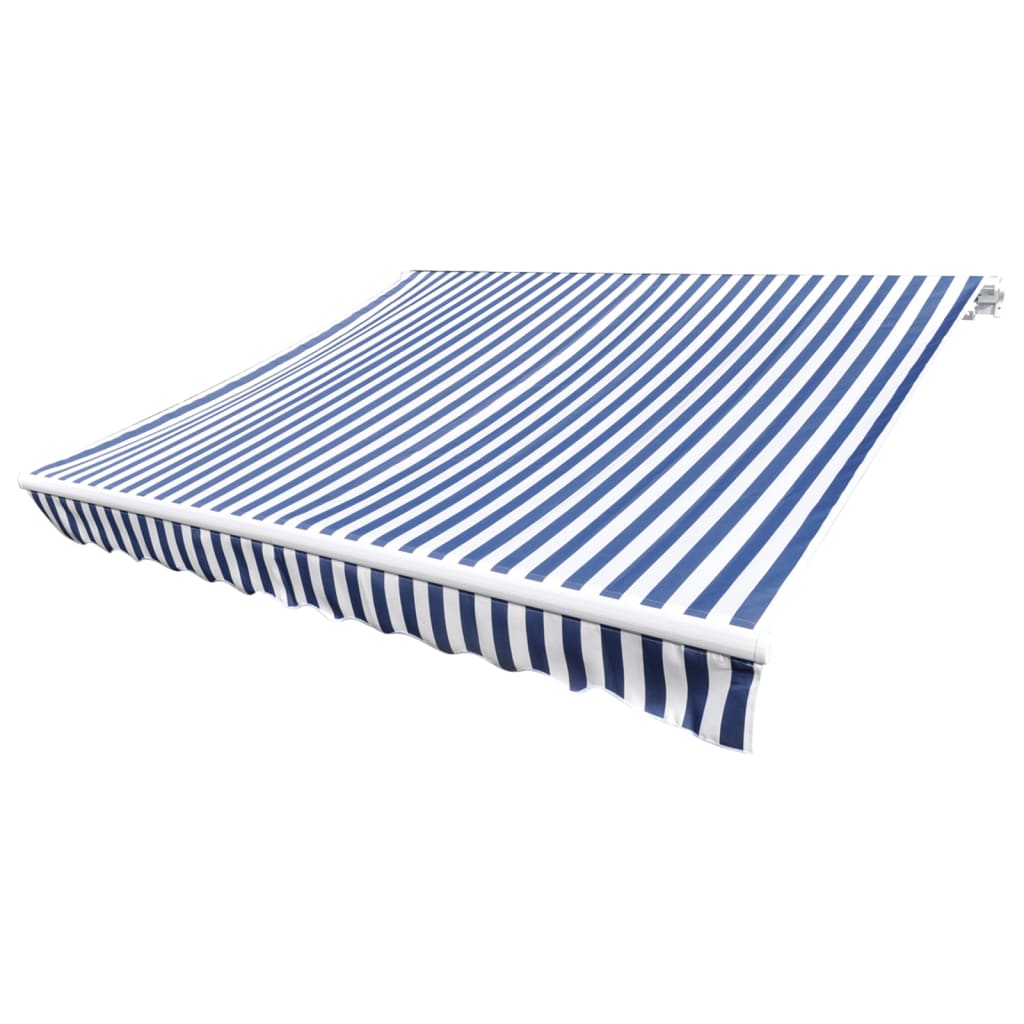 Plachta na markýzu plátěná modro-bílá 6 x 3 m (bez rámu)