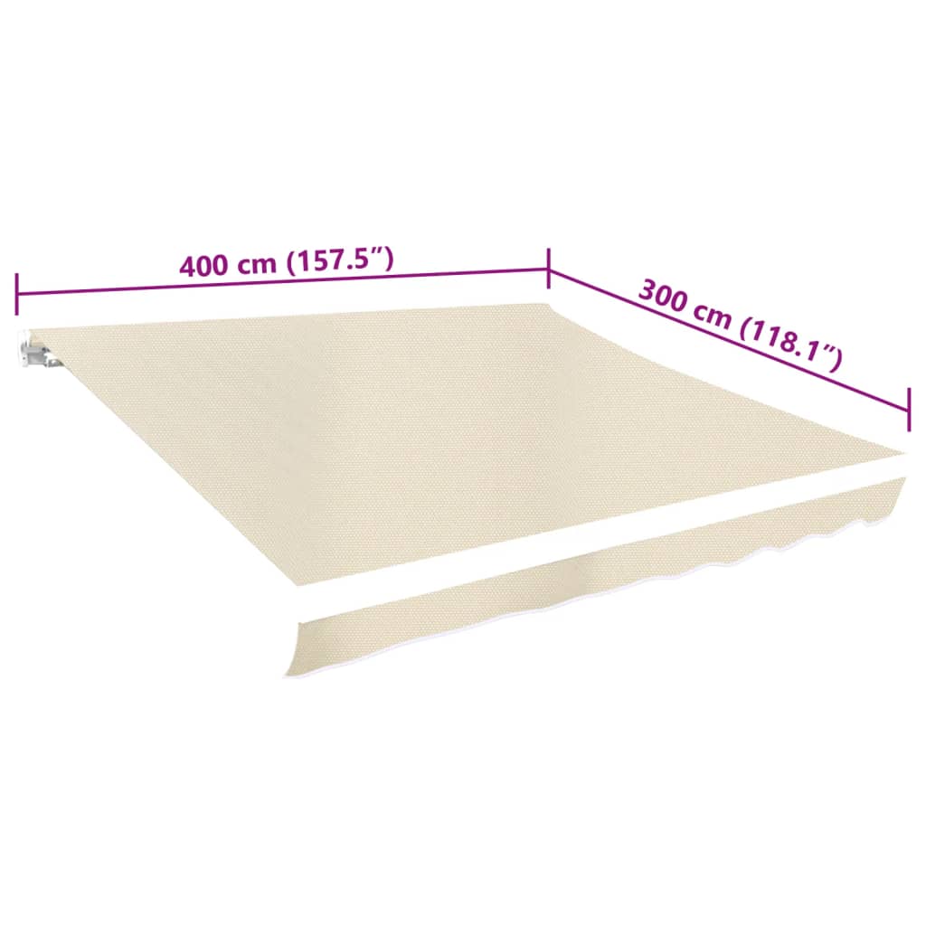 Plachta na markýzu plátěná krémová 4 x 3 m (bez rámu)