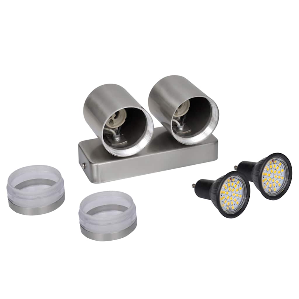 LED nástěnné svítidlo nerezová ocel dole s kuželovou hlavou