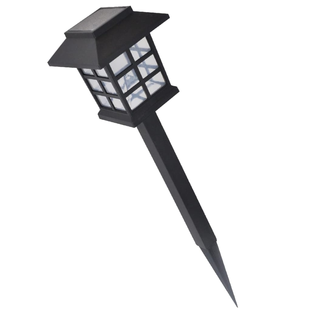 Venkovní solární LED lampa s hrotem, sada 12 ks, 8,6 x 8,6 x 38 cm