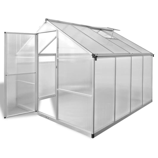 Zpevněný hliníkový skleník s podkladovým rámem 6,05 m²