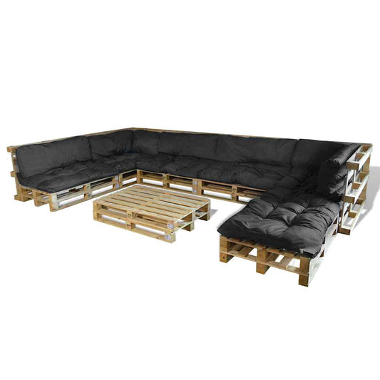 Polstrovaný pohovkový polštář 13 pcs Černá 120 x 80 x 10 cm