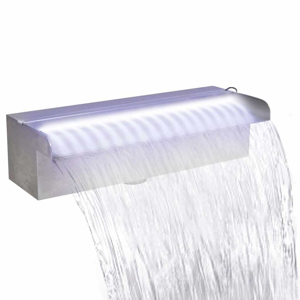Obdélníková bazénová fontána s LED nerezová ocel 30 cm