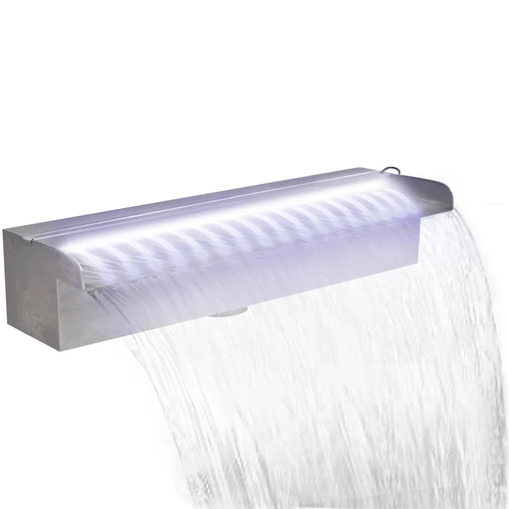 Obdélníková bazénová fontána s LED nerezová ocel 45 cm