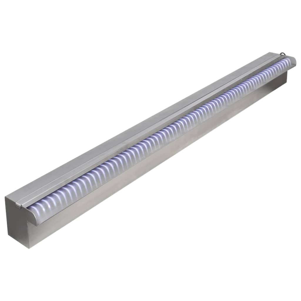 Obdélníková bazénová fontána s LED nerezová ocel 90 cm