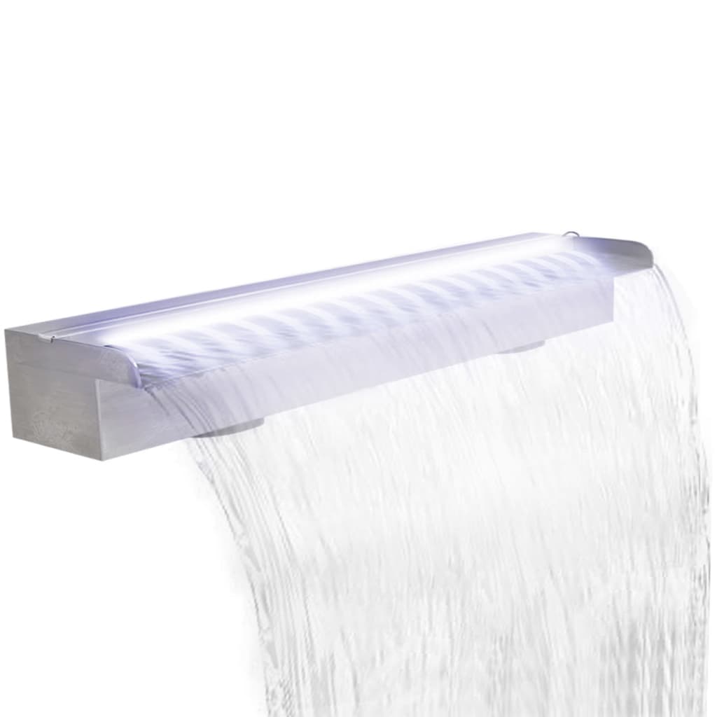 Obdélníková bazénová fontána s LED nerezová ocel 90 cm
