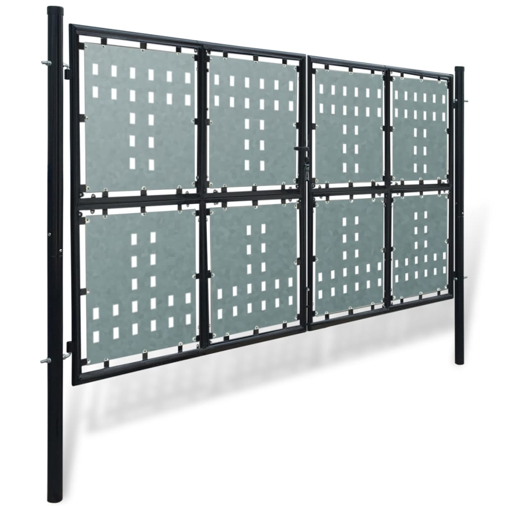 Černá jednokřídlá plotová brána 300 x 250 cm