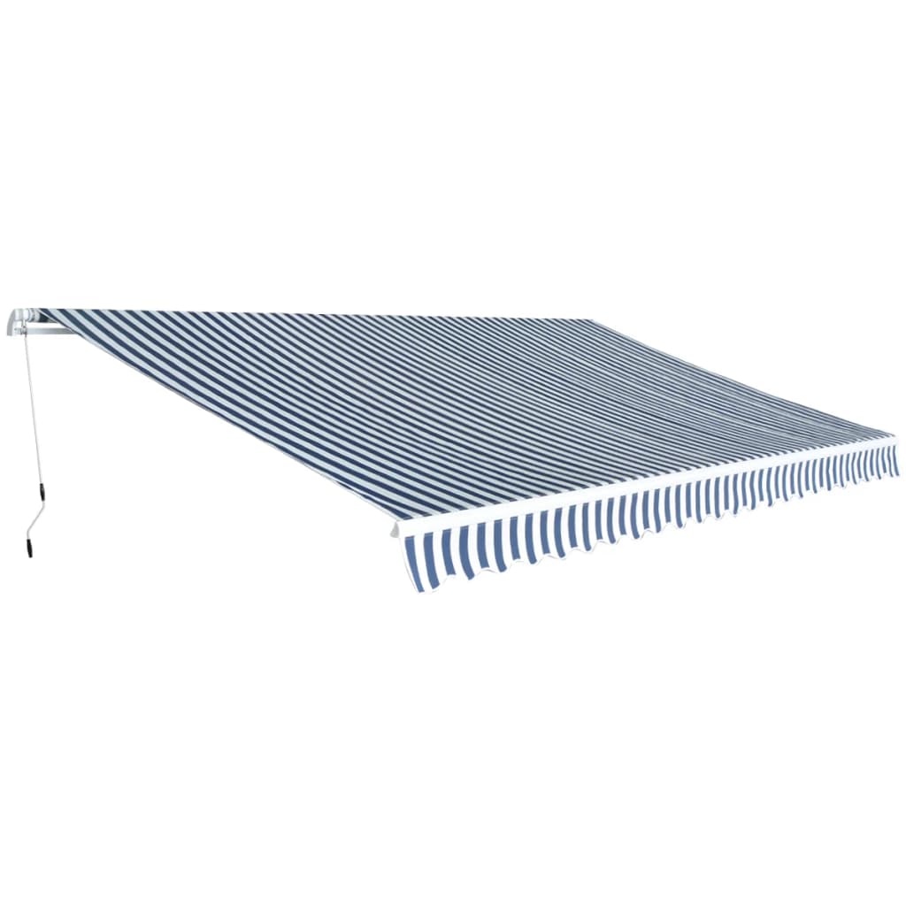 Skládací markýza, ručně ovládaná 500 cm modro-bílá
