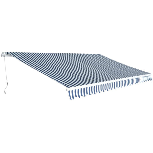 Skládací markýza, ručně ovládaná 500 cm modro-bílá
