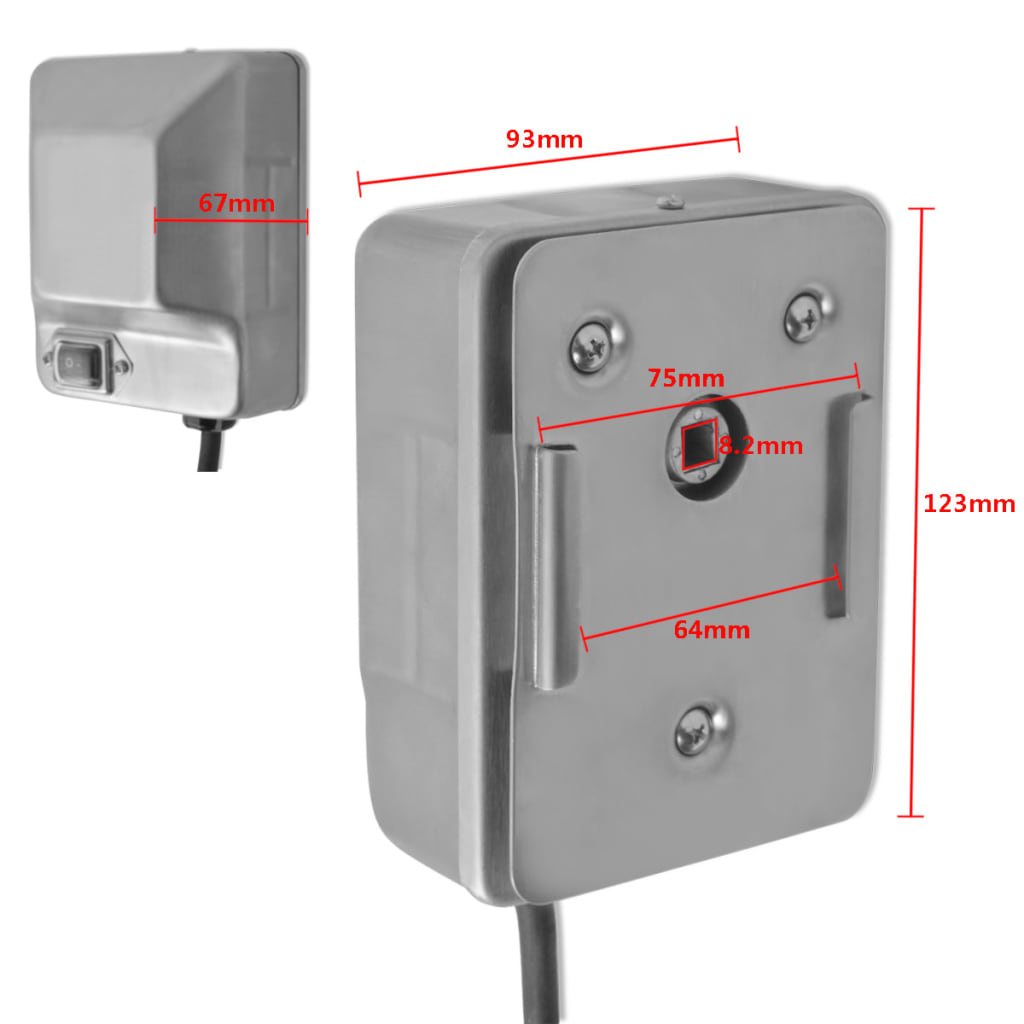 Motor pro grilovací rožeň, nerezová ocel, 4 W