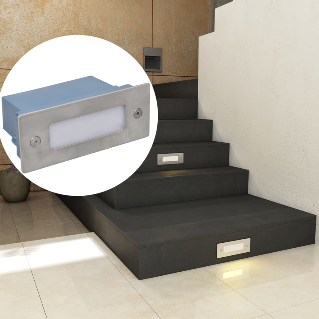 Zápustná LED svítidla pro schody 12 ks 44 x 111 x 56 mm