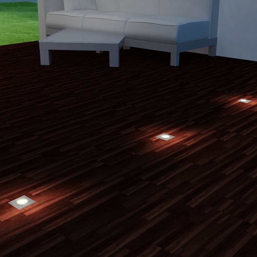 Venkovní zemní LED svítidla 3 ks čtvercová