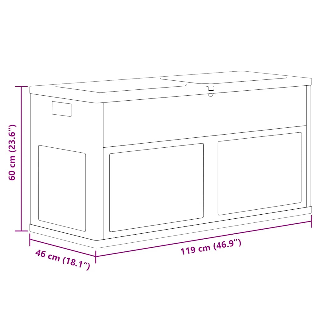 Zahradní úložný box 320 l černý